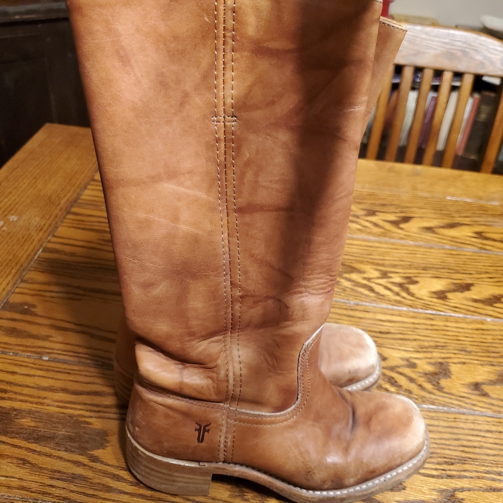 Frye Tan Heeled Boots